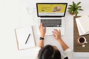 a person building a business brand consistently