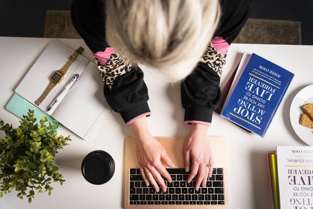 woman in black and pink values content consistency over perfection
